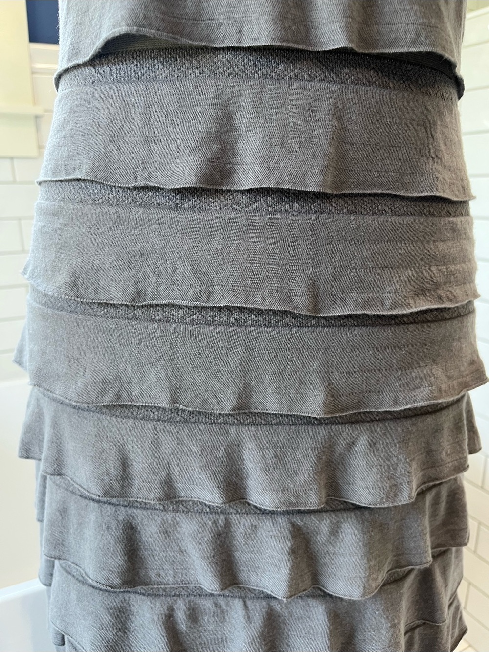 Max Studio Gray Tiered Scoop Neck Maxi Dress - Picture 5 of 13